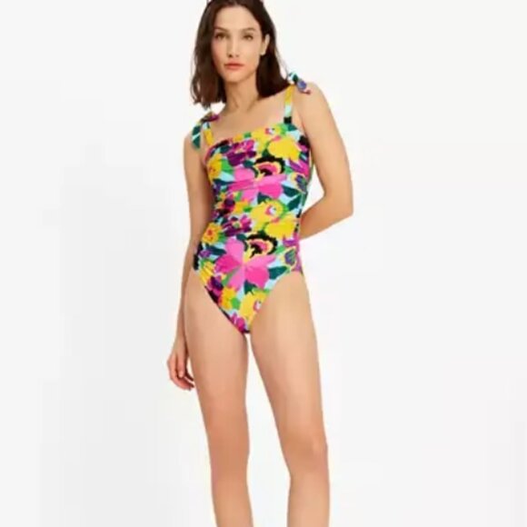 Kate Spade Women's Orchid Bloom Bow Shoulder Tie One Piece Size S - 4870 - Picture 1 of 4